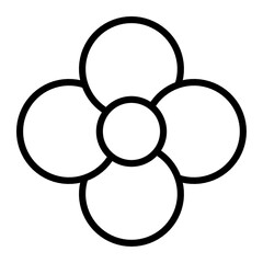 outline flower motif design element, flower icon