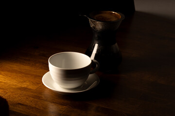 cup of coffee on table