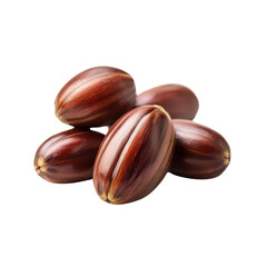 Close-up of Fresh Jojoba Seeds Isolated on Transparent Background