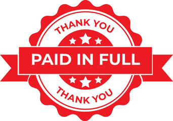 Paid in full rounded  stamp.paid in full label on transparent background