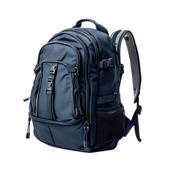 Fototapeta premium Stylish and Durable Navy Blue Backpack with Multiple Compartments and Adjustable Straps for Travel and Everyday Use