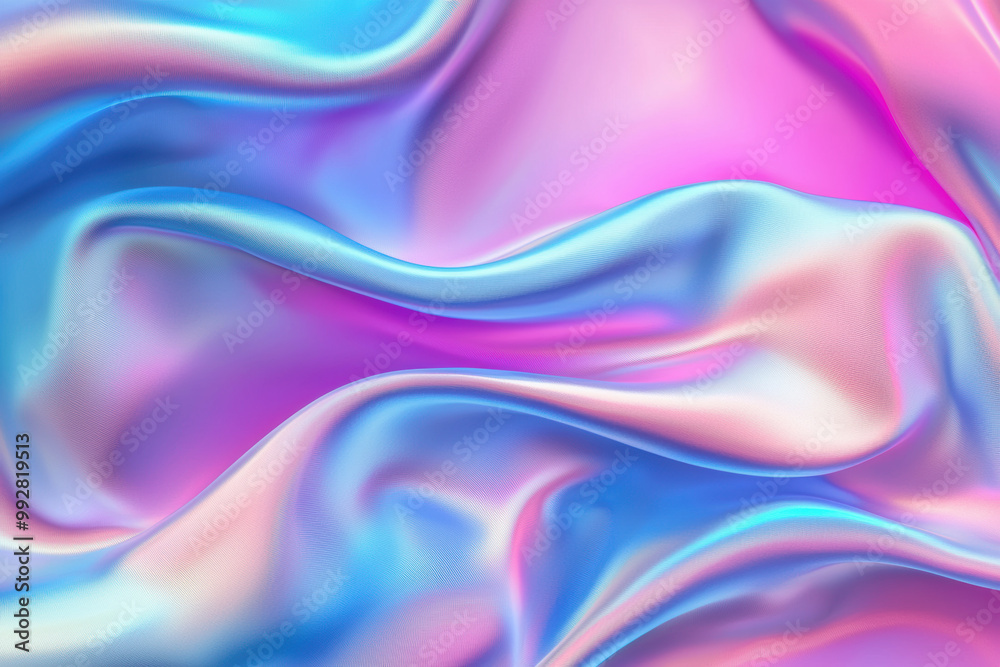 Poster Smooth satin fabric flowing and forming an abstract background