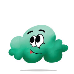 happy cloud mascot character. cute, funny and playful concept. weather, nature, or atmospheric themes