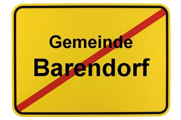 Illustration eines Ortsschildes der Gemeinde Barendorf in Niedersachsen