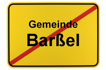 Illustration eines Ortsschildes der Gemeinde Barßel in Niedersachsen