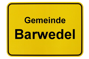 Illustration eines Ortsschildes der Gemeinde Barwedel in Niedersachsen