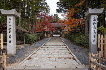 details of Koyasan streets in Autumn