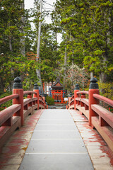 detail of bridge to temple in Koya