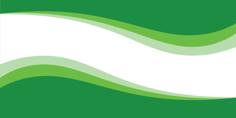 Abstract White and Green wave wide background banner