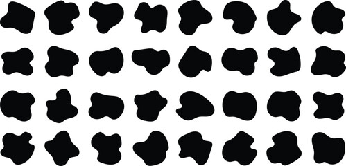 Fototapeta premium Blob shape organic set. blob shape vector illustration set .Random shapes. Different drops in modern style. Liquid silhouette drop in modern style.