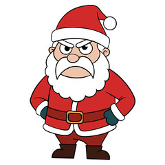 Cute And Expressive Cartoon Style Santa Clause With Red Santa Attire For Christmas Celebration