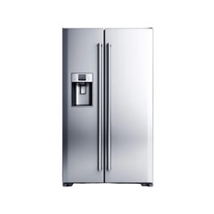 Modern Stainless Steel Side-by-Side Refrigerator with Water and Ice Dispenser
