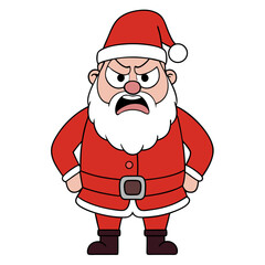 Cute And Expressive Cartoon Style Santa Clause With Red Santa Attire For Christmas Celebration