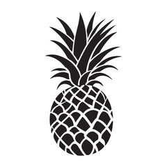 Obraz premium Pineapple natural food icon, Tropical fruit isolated on white background. Symbol of food, sweet, exotic and summer, vitamin, healthy. Nature logo dessert