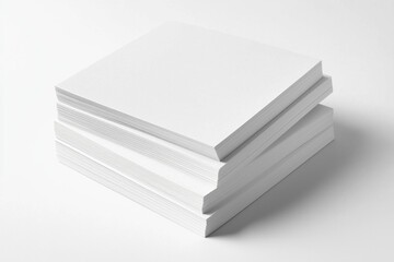 Blank A4 Stacked Paper Mockup isolated created with Generative AI