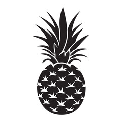 Obraz premium Pineapple natural food icon, Tropical fruit isolated on white background. Symbol of food, sweet, exotic and summer, vitamin, healthy. Nature logo dessert
