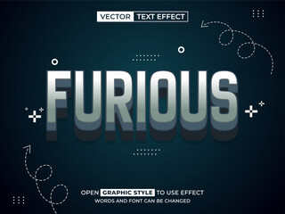 furious editable text, font effect, 3d text for title