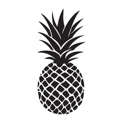 Obraz premium Pineapple natural food icon, Tropical fruit isolated on white background. Symbol of food, sweet, exotic and summer, vitamin, healthy. Nature logo dessert