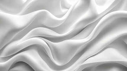 Obraz premium Abstract White Fabric Draped in Elegant Waves