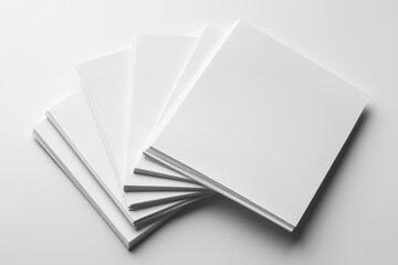Blank A4 Stacked Paper Mockup isolated created with Generative AI
