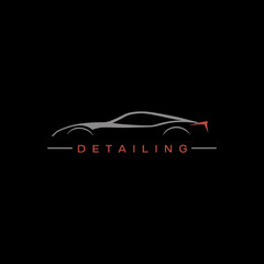 auto detailing car minimalist logo vector illustration template