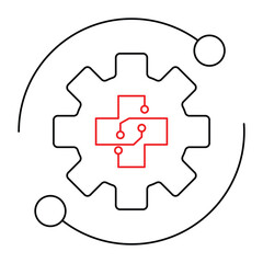 Vector icon for modern medical technology systems. Represents telehealth, digital healthcare, and medtech solutions for healthcare platforms.