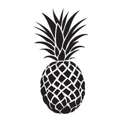 Pineapple natural food icon, Tropical fruit isolated on white background. Symbol of food, sweet, exotic and summer, vitamin, healthy. Nature logo dessert