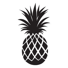 Obraz premium Pineapple natural food icon, Tropical fruit isolated on white background. Symbol of food, sweet, exotic and summer, vitamin, healthy. Nature logo dessert