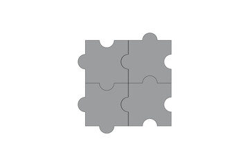  Puzzle pieces infographic vector set. Puzzle jigsaw on white background. Set of puzzle pieces. Vector illustration