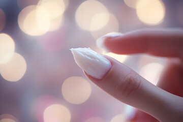 Obraz premium Close-Up of Creamy Cosmetic Product in Hand