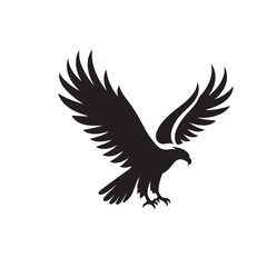 Fototapeta premium Silhouette of an eagle, silhouette of a flying bird., vector eagles collection