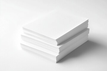 Blank A4 Stacked Paper Mockup isolated created with Generative AI