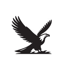 Obraz premium Silhouette of an eagle, silhouette of a flying bird., vector eagles collection