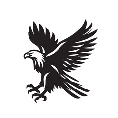 Silhouette of an eagle, silhouette of a flying bird., vector eagles collection