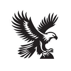 Silhouette of an eagle, silhouette of a flying bird., vector eagles collection