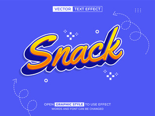 snack editable text, font effect, 3d text for title