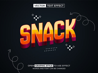 snack editable text, font effect, 3d text for title