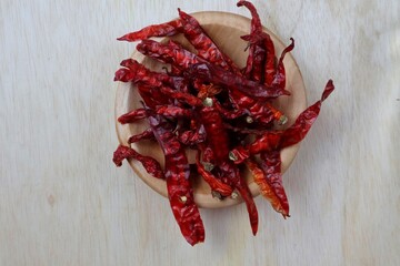 close up of dried red chilies