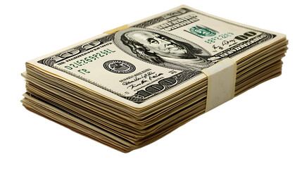 Stacked Crisp Hundred Dollar Bills in Bundle
