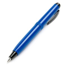 Blue pen isolated on white background 