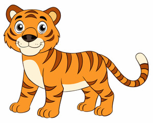 tiger cartoon vector illustration on a white background