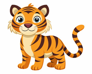 tiger cartoon vector illustration on a white background