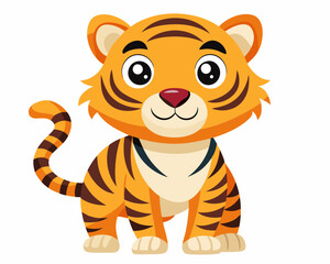 tiger cartoon vector illustration on a white background