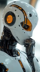 Fototapeta premium Futuristic Robot 3D Illustration Thinking