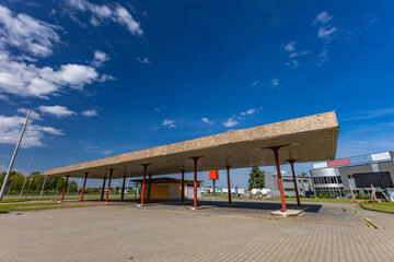 Abandoned, closed petrol station on the A1 expressway in Częstochowa