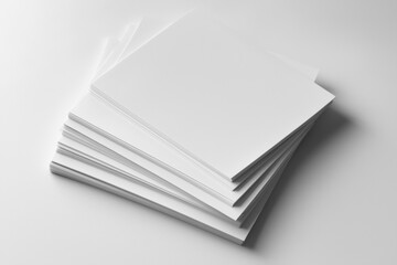 Blank A4 Stacked Paper Mockup isolated created with Generative AI