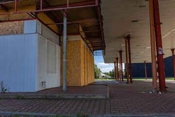 Abandoned, closed petrol station on the A1 expressway in Częstochowa
