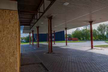 Abandoned, closed petrol station on the A1 expressway in Częstochowa