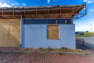 Abandoned, closed petrol station on the A1 expressway in Częstochowa