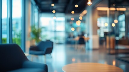 A blurry image of a room with a table and chairs